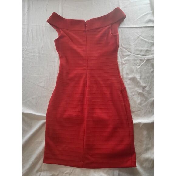 Guess Los Angeles Cocktail Dress Women Sz 2 Midi Red Sleeveless Full Zip - Picture 6 of 6